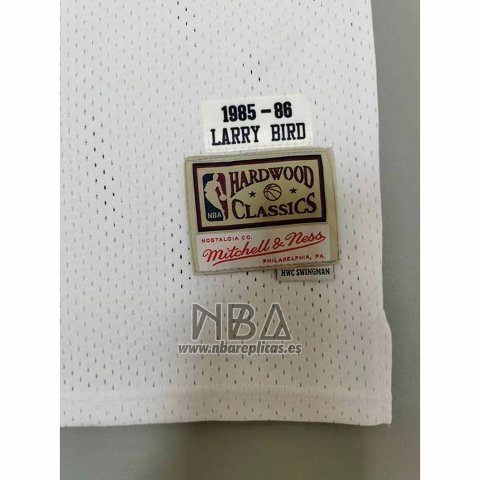 Camiseta Boston Celtics Larry Bird NO 33 Mitchell & Ness 1985-86 Blanco